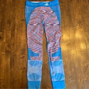 Adidas Stella McCarthy Small Yoga Legging Pants Spacedye Sexy Gym Blue Red